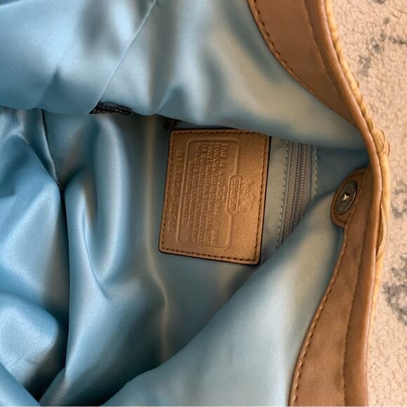 Coach Light Tan Leather Snake Print Shoulder Hobo Bag - Picture 9 of 14